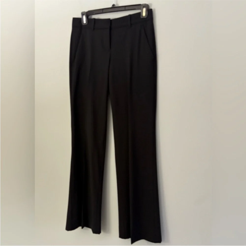Theory Black Wool Flare Dress Pants Tailored Career Trousers Size 0 Made in USA - Picture 4 of 12
